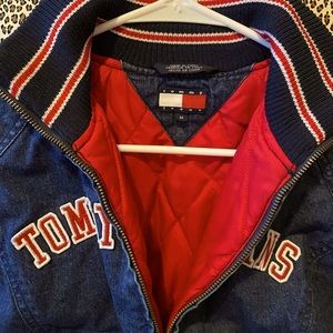 Vintage 2002 Tommy Jeans denim varsity/bomber jacket.